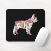 Franse Bulldog Flower Pattern Frenchie Bulldogs Muismat (Met muis)