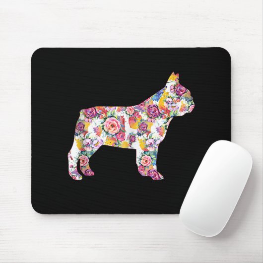 Franse Bulldog Flower Pattern Frenchie Bulldogs Muismat (Met muis)