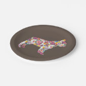 Franse Bulldog Flower Pattern Frenchie Bulldogs Papieren Bordje (Gekanteld)