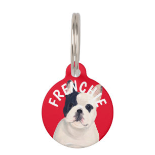 FRANSE BULLDOG FOTO NAAM HONDENIDENTIFICATIEPLATJE HUISDIERPENNING