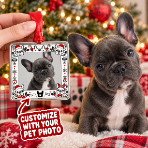 Franse Bulldog Fotolijst Cute Hond Metalen Ornament
