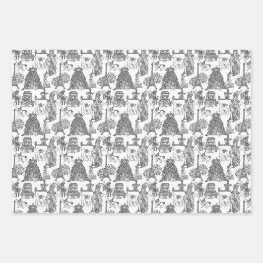 FRANSE BULLDOG franchise zwart toilet Inpakpapier Vel (Voorkant 3)