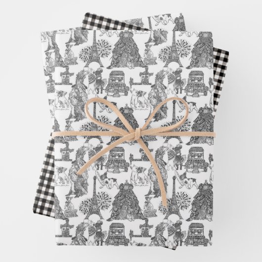 FRANSE BULLDOG franchise zwart toilet Inpakpapier Vel (In situ)