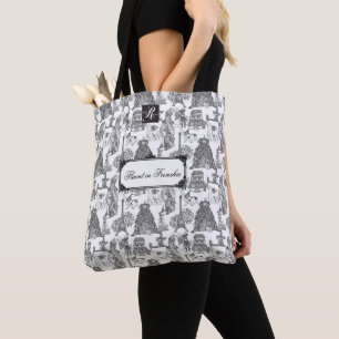FRANSE BULLDOG franchise zwart toilet maatwerk Tote Bag