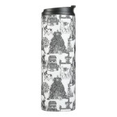 FRANSE BULLDOG franchise zwart toilet Thermosbeker (Gedraaid links)