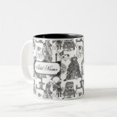 FRANSE BULLDOG franchise zwart toilet w/aangepaste Tweekleurige Koffiemok (Voorkant links)