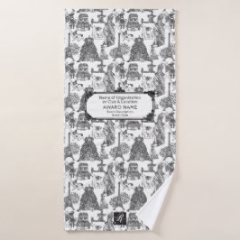 FRANSE BULLDOG franchise zwart w / maatwerk Badhanddoek