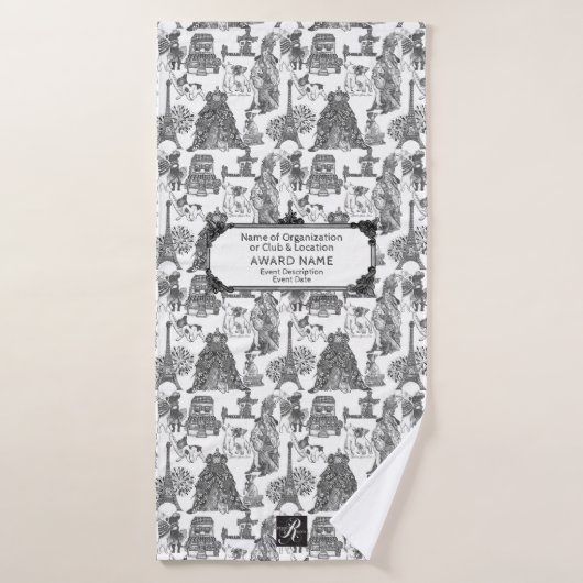 FRANSE BULLDOG franchise zwart w / maatwerk Badhanddoek (Badhanddoek)