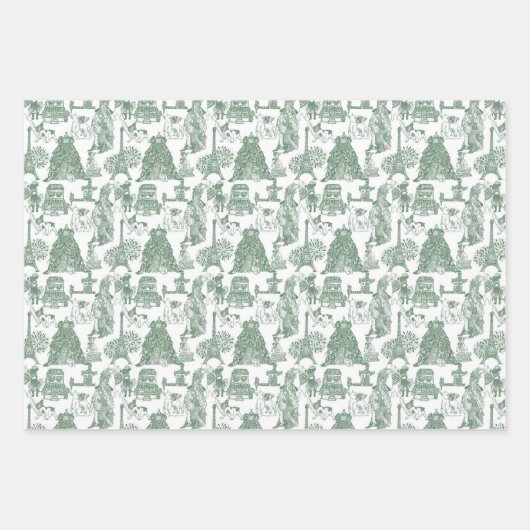 FRANSE BULLDOG frans groen toilet Inpakpapier Vel (Voorkant 3)