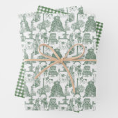 FRANSE BULLDOG frans groen toilet Inpakpapier Vel (In situ)