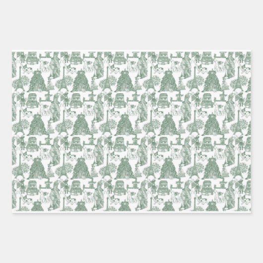 FRANSE BULLDOG frans groen toilet Inpakpapier Vel (Voorkant)