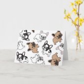 Franse Bulldog, Frenchie Accessoires Kaart (Gele Bloem)