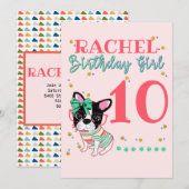 Franse Bulldog Frenchie Birthday Girl Kaart (Voorkant / Achterkant)