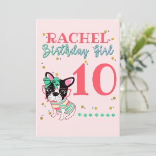 Franse Bulldog Frenchie Birthday Girl  Kaart