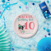 Franse Bulldog Frenchie Birthday Girl  Papieren Bordje (Feest)