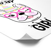 Franse Bulldog Frenchie Birthday Party Poster (Hoek)