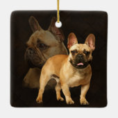 Franse Bulldog - Frenchie - Brown Play Keramisch Ornament (Achterkant)
