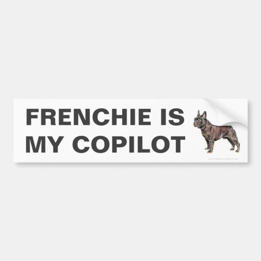 Franse Bulldog Frenchie Copilot Bumperstickers (Voorkant)