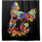 Franse Bulldog - Frenchie Dog Douchegordijn (Voorkant)
