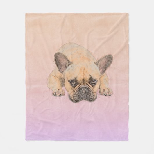Franse Bulldog - Frenchie Dog Fleece Deken (Voorkant)
