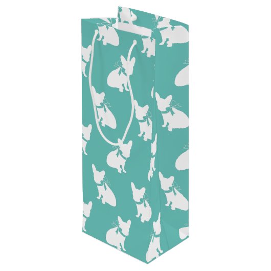 Franse Bulldog Frenchie Dog Puppy Frenchy Wijn Cadeautas (Achterkant Gekanteld)