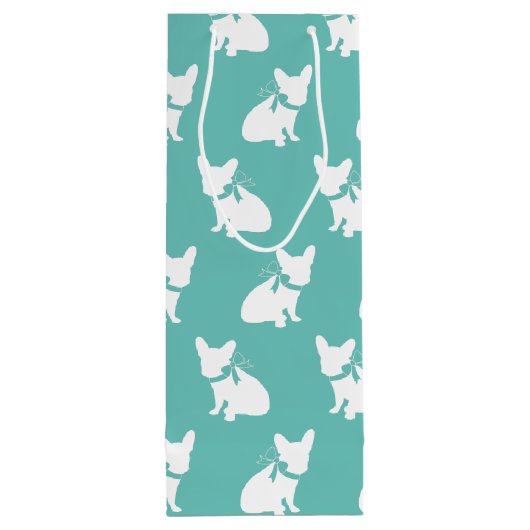 Franse Bulldog Frenchie Dog Puppy Frenchy Wijn Cadeautas (Achterkant)