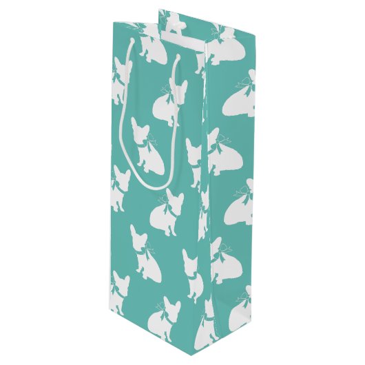 Franse Bulldog Frenchie Dog Puppy Frenchy Wijn Cadeautas (Voorkant Gekanteld)