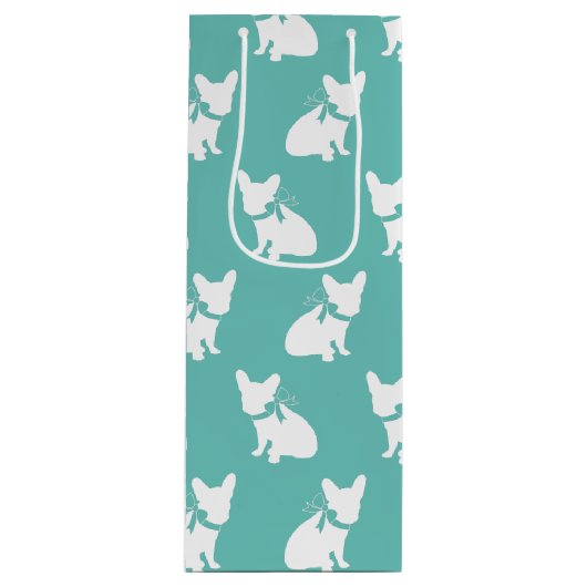 Franse Bulldog Frenchie Dog Puppy Frenchy Wijn Cadeautas (Voorkant)