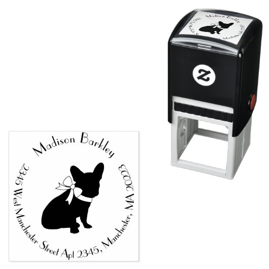 Franse Bulldog Frenchie Dog Puppy Frenchy Zelfinktende Stempel (In situ)