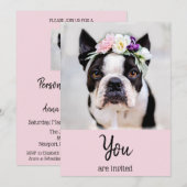 *~* Franse Bulldog  Frenchie Evenement Lief Uitnod Kaart (Voorkant / Achterkant)