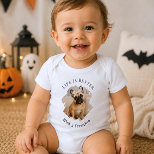 Franse Bulldog Frenchie Foto Leven is beter baby Romper