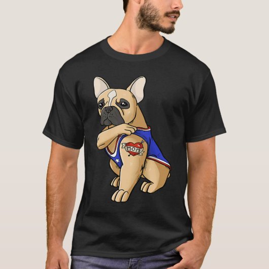 Franse Bulldog Frenchie Frenchie Love mama T-shirt (Voorkant)
