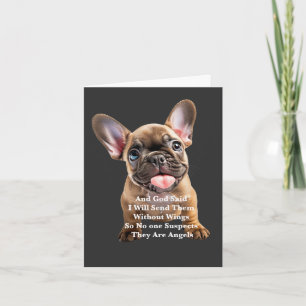 Franse Bulldog Frenchie hond God Zei citaat Vleuge Kaart