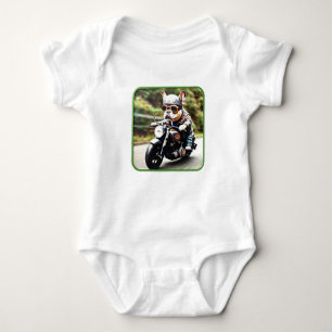 Franse Bulldog "Frenchie" Hond op Motorfiets Romper