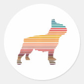 Franse Bulldog Frenchie Hondenras Premium Ronde Sticker (Voorkant)