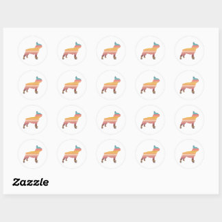 Franse Bulldog Frenchie Hondenras Premium Ronde Sticker