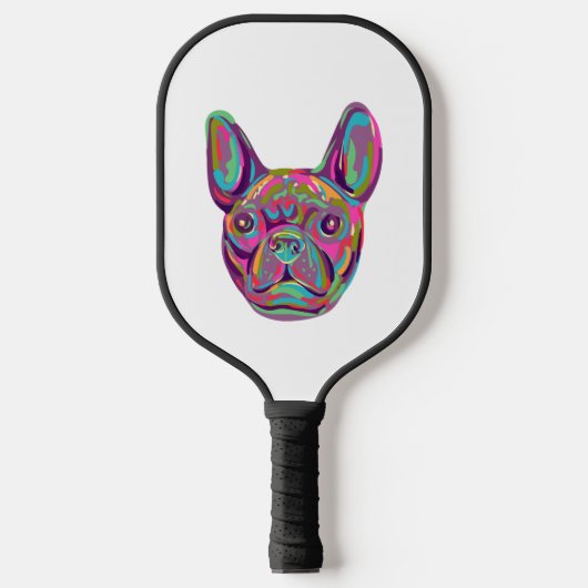 Franse Bulldog Frenchie hoofd Pop art stijl Pickleball Paddle (Voorkant)