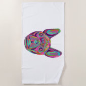 Franse Bulldog Frenchie hoofd Pop art stijl Strandlaken (Voorkant)