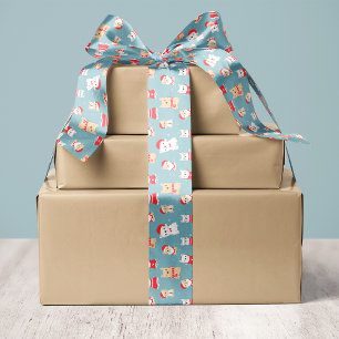 Franse Bulldog Frenchie Kerstpatroon Satijnen Lint