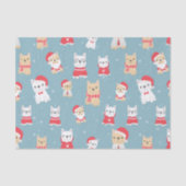 Franse Bulldog Frenchie Kerstpatroon Tissuepapier (Voorkant)
