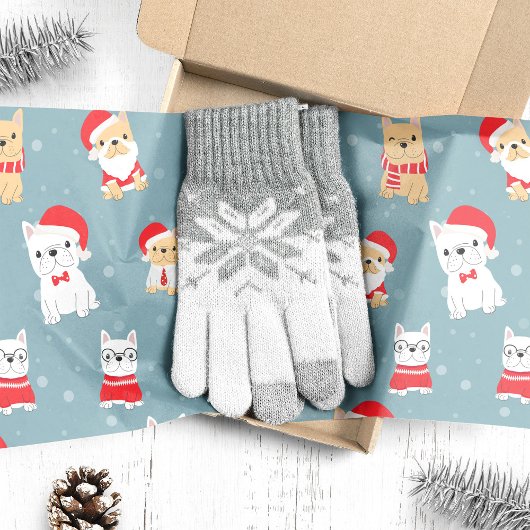 Franse Bulldog Frenchie Kerstpatroon Tissuepapier