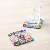 Franse Bulldog - Frenchie - kleurrijk mozaïek Bier Onderzetter (Rechterzijde)