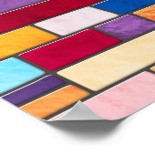 Franse Bulldog - Frenchie - kleurrijk mozaïek Poster (Hoek)