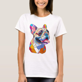 Franse Bulldog - Frenchie - kleurrijk mozaïek T-shirt