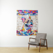 Franse Bulldog - Frenchie - kleurrijk mozaïek Wandkleed (In situ)