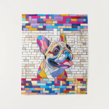 Franse Bulldog - Frenchie - kleurrijk mozaïek