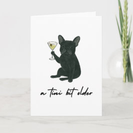 Franse Bulldog Frenchie Martini Verjaardagskaart Kaart