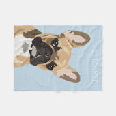 Franse Bulldog | Frenchie-naam Fleece Deken (Voorkant (Horizontaal))