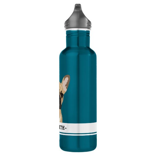 Franse Bulldog | Frenchie-naam Waterfles (Rechts)