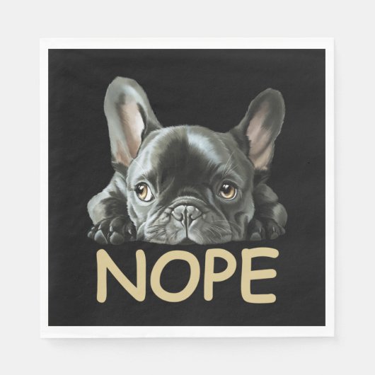 Franse Bulldog | Frenchie Nope Gifts Servet (Voorkant)